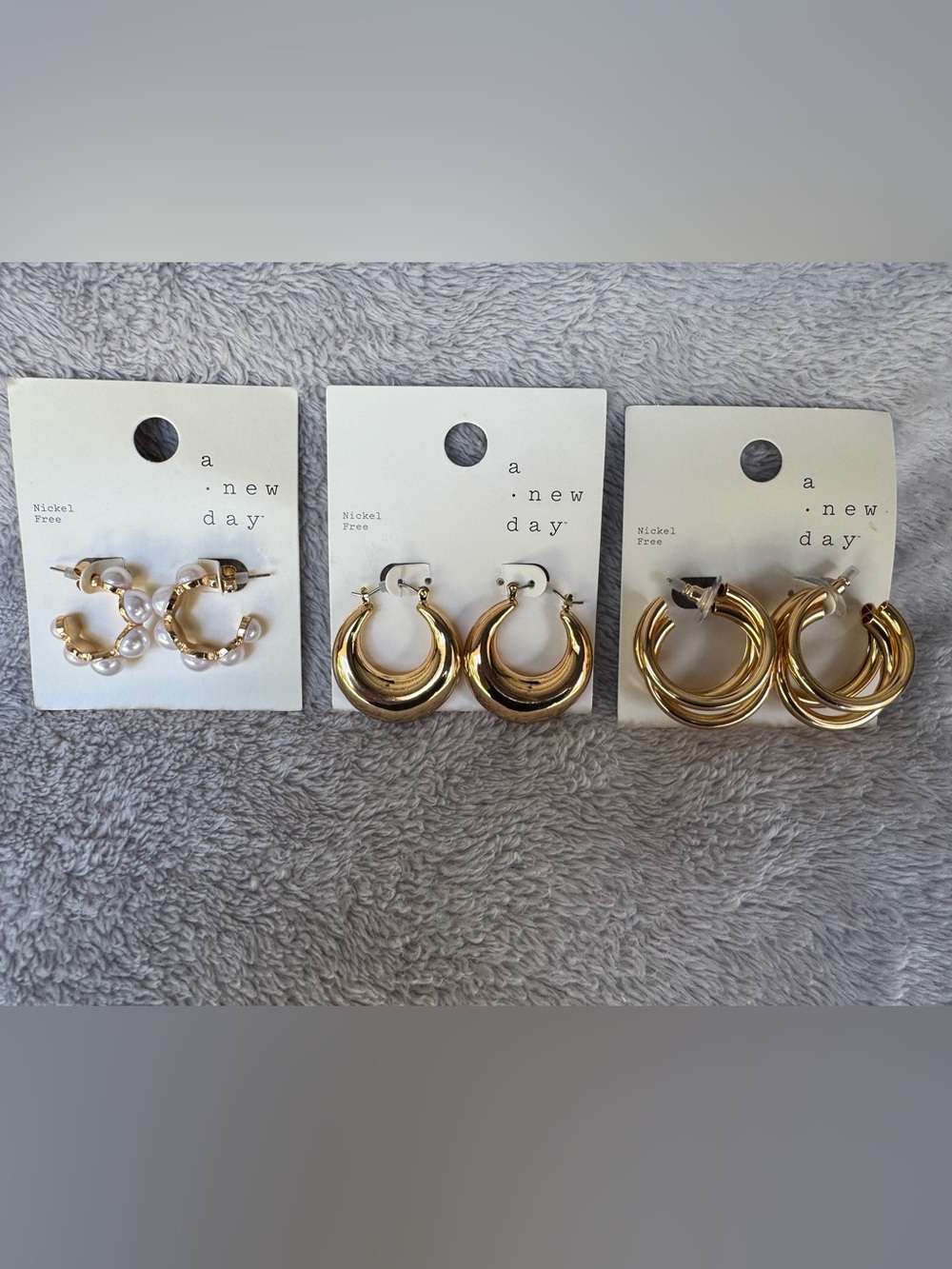 Lot of 3 A New Day Gold Toned Earrings